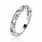 ZINZI Sterling Silver Chain Ring Square Chains and White Zirconias ZIR2546