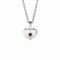 JANUARY Pendant 12mm Sterling Silver Heart Birthstone Red Garnet Zirconia (excl. necklace)