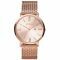ZINZI Roman horloge roségoudkleurige wijzerplaat en kast stalen mesh band roségoudkleurig 34mm extra dun ZIW505M