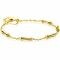 ZINZI gold plated silver link bracelet with five smooth bamboo shapes 17-20cm ZIA2577G
