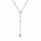 ZINZI zilveren Y-collier met druppelvormige hanger en witte zirconia's 42-45cm ZIC1956