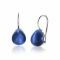 ZINZI zilveren oorhangers blauw peervorm 22mm ZIO1934B