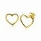 ZINZI Sterling Silver Ear Studs 14K Yellow Gold Plated Open Heart 8mm
