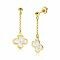 39mm ZINZI Gold Plated Sterling Silver Stud Earrings Rolo Chain and Clover Charm White Mother-of-Pearl ZIO-BF71