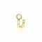 ZINZI Sterling Silver 14K Yellow Gold Plated Letter Ear Pendant U (per piece)
