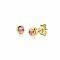 OCTOBER Stud Earrings 4mm Gold Plated with Birthstone Pink Rose Quartz Zirconia