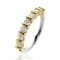 ZINZI Sterling Silver Bicolor Ring Square and Round White Zirconia ZIR2251