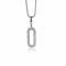 ZINZI zilveren luxe hanger ovaal wit 32mm ZIH1894