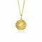 18mm ZINZI Gold Plated Sterling Silver Pendant Coin with Graceful Waves Design ZIH2450 (excl. necklace)