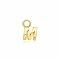 ZINZI Sterling Silver 14K Yellow Gold Plated Letter Ear Pendant M (per piece)