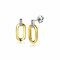 13mm ZINZI Gold Plated Sterling Silver Stud Earrings Oval White Zirconias ZIO2248
