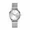 ZINZI Lady Crystal Watch 28mm Silver Colored Dial with White Crystals Stainless Steel Case and Mesh Strap ZIW628M