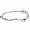 ZINZI Sterling Silver Multi-look Bracelet Curb Chain and Beads with a Single Bigger Bead Charm (6mm) 16,5-19,5cm ZIA-BF86