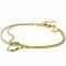 ZINZI Sterling Silver Dubble Chain Bracelet 14K Yellow Gold Plated Heart