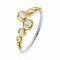 ZINZI Gold Plated Sterling Silver Ring Round White ZIR2054Y