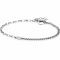 ZINZI Sterling Silver Chain Bracelet Curb and Square Chain with Rectangular Setting with White Zirconia 16,5-19,5cm ZIA2519