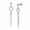 46mm ZINZI Sterling Silver Stud Earrings Open Circle White Zirconias with Dangling Paperclip and Curb Chain ZIO2464