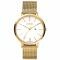 ZINZI Retro Watch White Dial Gold Colored Stainless Steel Case and Mesh Strap 38mm  ZIW407M