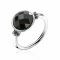 ZINZI Sterling Silver Ring Round Black ZIR1745