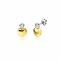 8mm ZINZI Sterling Silver Bicolor Stud Earrings with a Shiny Gold Plated Heart and White Zirconia ZIO2436