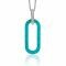 38mm ZINZI Oval Pendant Turquoise and Luxurious Sterling Silver Bail White Zirconias ZIH2456T (excl. necklace)