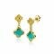 23mm ZINZI gold plated silver stud earrings with green clovers 10mm ZIO2583
