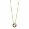 ZINZI Sterling Silver Necklace 14K Yellow Gold Plated 12mm Round Pendant regenboog ZIC2172