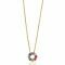 ZINZI Gold Plated Sterling Silver Necklace Round Pendant Rainbow (12mm) ZIC2172