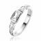 ZINZI Sterling Silver Elegant Ring 3 Rectangular White Zirconias and Shank with Twisted Design ZIR2396