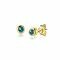 MARCH Stud Earrings 4mm Gold Plated with Birthstone Blue Aquamarine Zirconia