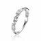 ZINZI Sterling Silver Stackable Ring Paperclip Chains and 3 Rectangular Settings Set with White Zirconia ZIR2427
