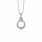 20mm ZINZI Sterling Silver Round Pendant Rope Design White Zirconias ZIH2390 (excl. necklace)