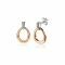 ZINZI Rose Gold Plated Sterling Silver Stud Earrings Drop White ZIO1709
