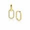 15mm ZINZI Gold Plated Sterling Silver Earrings Pendants Open Oval White Zirconias ZICH2444 (excl. hoop earrings)