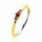 ZINZI Gold Plated Sterling Silver Ring with Small Prong Settings Red Garnet and Purple Color Stones 3mm width ZIR2563