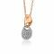 ZINZI Rose Gold Plated Sterling Silver Fantasy Pendant White Zirconias ZIH1955