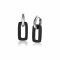 ZINZI Sterling Silver EarRings 12mm met Open Oval Black