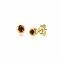 JANUARY Stud Earrings 4mm Gold Plated with Birthstone Red Garnet Zirconia