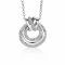 ZINZI zilveren hanger rond kruislings wit 27mm ZIH1791