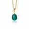 20mm ZINZI Gold Plated Sterling Silver Pendant Green Drop ZIH1934GG