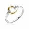 ZINZI Gold Plated Sterling Silver Ring Round White ZIR1814G