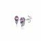 6,5mm ZINZI Sterling Silver Stud Earrings Prong Settings Purple and Light Blue Color Stones ZIO2564