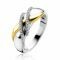 ZINZI Sterling Silver Ring Crossover Bicolor with White Zirconia ZIR2243