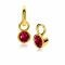 JULY Earrings Pendants Gold Plated with Birthstone Red Ruby Zirconia (excl. hoop earrings)