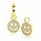 13mm ZINZI Gold Plated Sterling Silver Earrings Pendants Round Smiley Set with White Zirconias ZICH2313Y (excl. hoop earrings)
