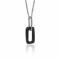 ZINZI Sterling Silver Pendant Open Oval Black