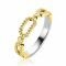 ZINZI Gold Plated Sterling Silver Ring 3 Trendy Oval Chains with White Zirconias ZIR2398Y