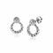 12mm ZINZI Sterling Silver Round Stud Earrings Open Circle Twisted Design and White Zirconias ZIO2390