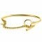 ZINZI Gold Plated Sterling Silver Shiny Bangle Bracelet with Toggle Clasp and Curb Chain width 3mm diameter 65mm ZIA-BF73G