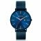 ZINZI Retro Watch Blue and Rose Gold Colored Dial Blue Stainless Steel Case and Mesh Strap 38mm  ZIW414M